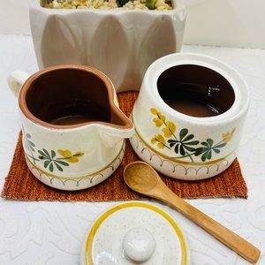 Stangl golden blossom sugar cream set